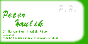 peter haulik business card